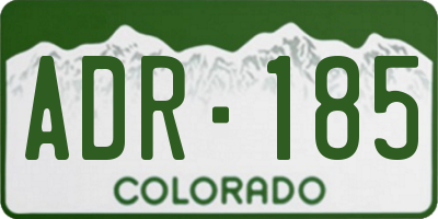 CO license plate ADR185