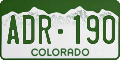 CO license plate ADR190