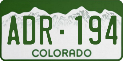 CO license plate ADR194