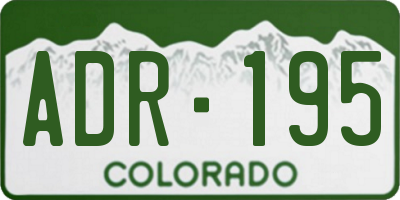 CO license plate ADR195