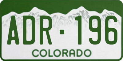 CO license plate ADR196