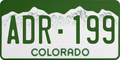CO license plate ADR199