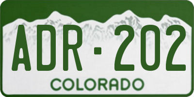CO license plate ADR202