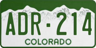 CO license plate ADR214