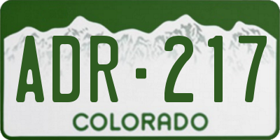 CO license plate ADR217