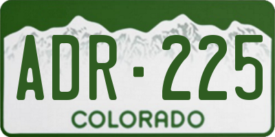 CO license plate ADR225