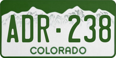 CO license plate ADR238