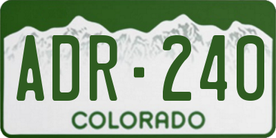 CO license plate ADR240