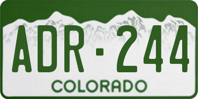 CO license plate ADR244