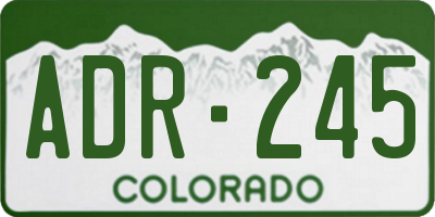 CO license plate ADR245