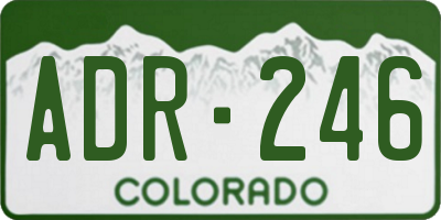 CO license plate ADR246