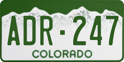 CO license plate ADR247