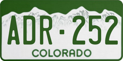 CO license plate ADR252
