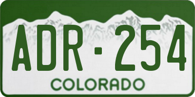 CO license plate ADR254