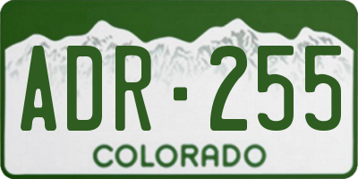 CO license plate ADR255