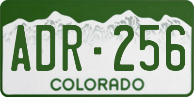 CO license plate ADR256