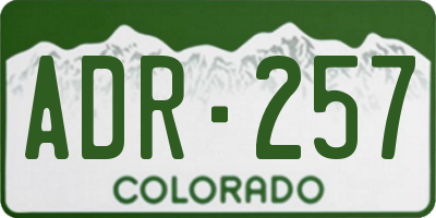 CO license plate ADR257