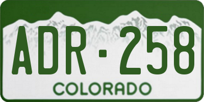 CO license plate ADR258