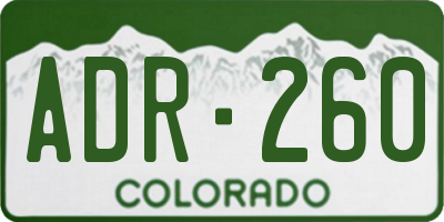 CO license plate ADR260