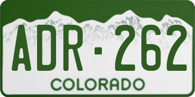 CO license plate ADR262