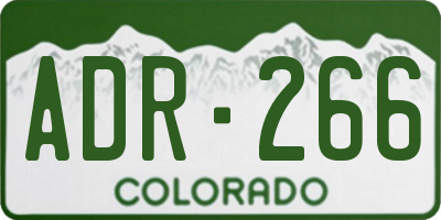 CO license plate ADR266
