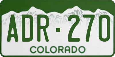 CO license plate ADR270