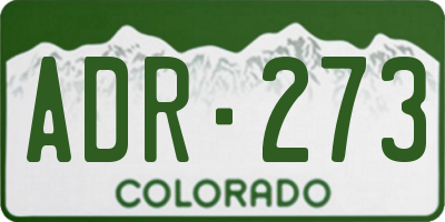 CO license plate ADR273