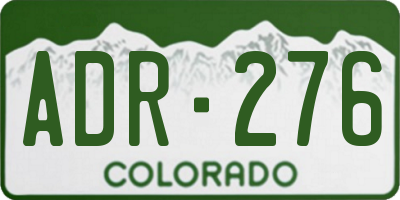 CO license plate ADR276