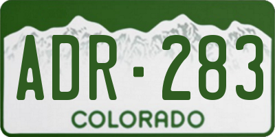 CO license plate ADR283