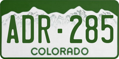 CO license plate ADR285