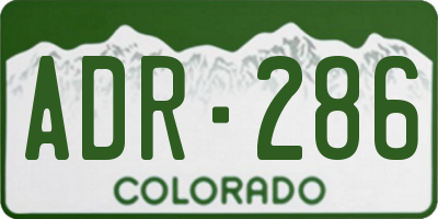 CO license plate ADR286