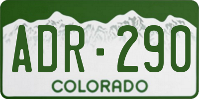 CO license plate ADR290