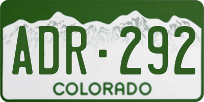 CO license plate ADR292