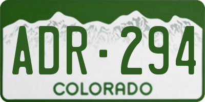 CO license plate ADR294