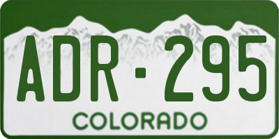 CO license plate ADR295