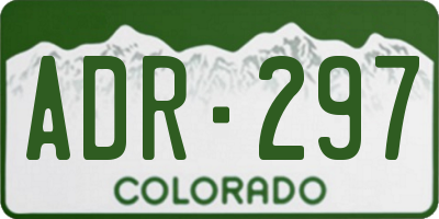 CO license plate ADR297