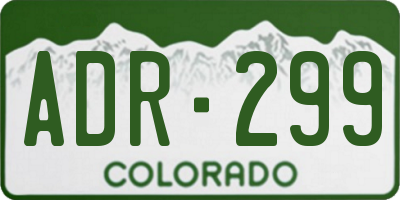 CO license plate ADR299