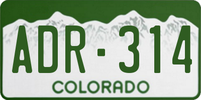 CO license plate ADR314