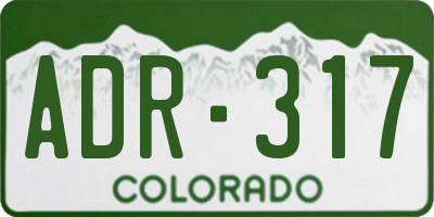 CO license plate ADR317