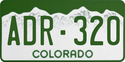 CO license plate ADR320