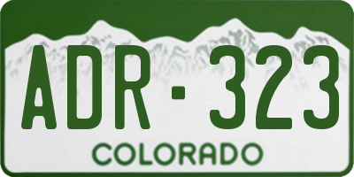 CO license plate ADR323