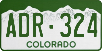 CO license plate ADR324