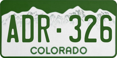 CO license plate ADR326