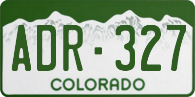 CO license plate ADR327