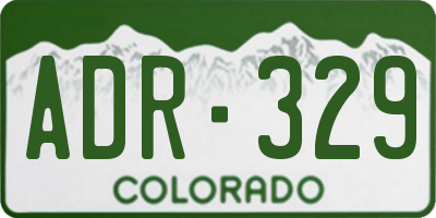 CO license plate ADR329