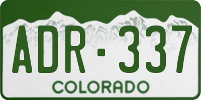 CO license plate ADR337