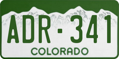 CO license plate ADR341