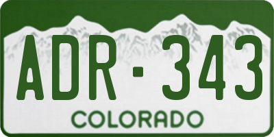 CO license plate ADR343