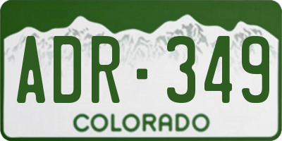 CO license plate ADR349