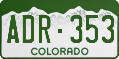 CO license plate ADR353